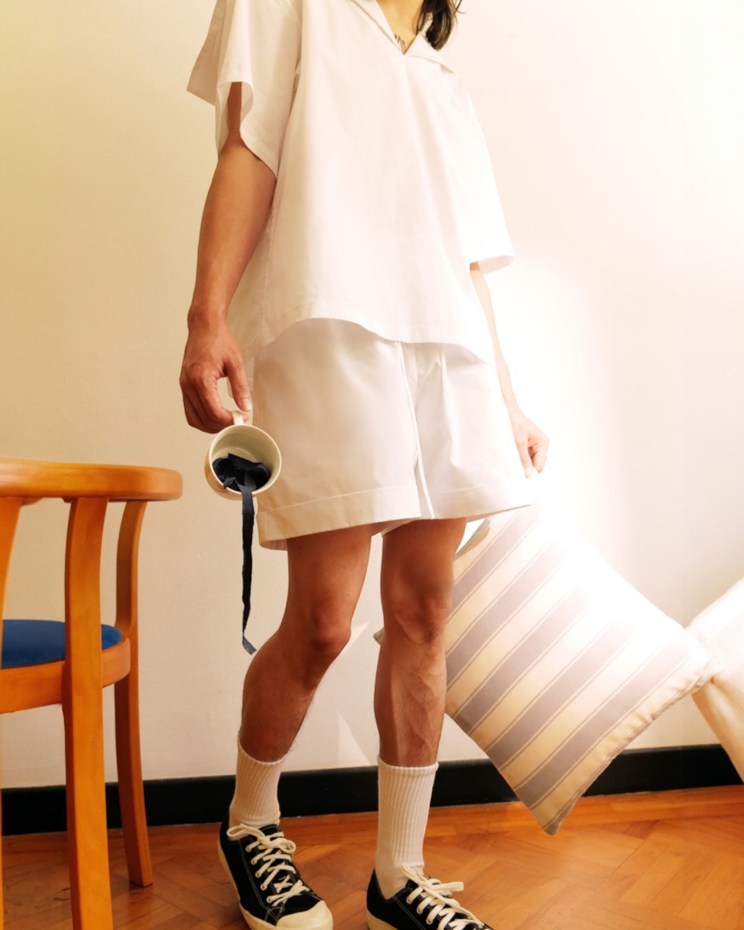 Men White Shorts Pants