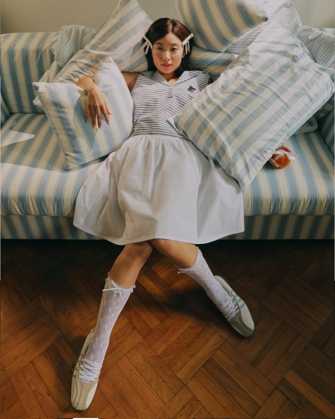 Women Stripy Sailor Top