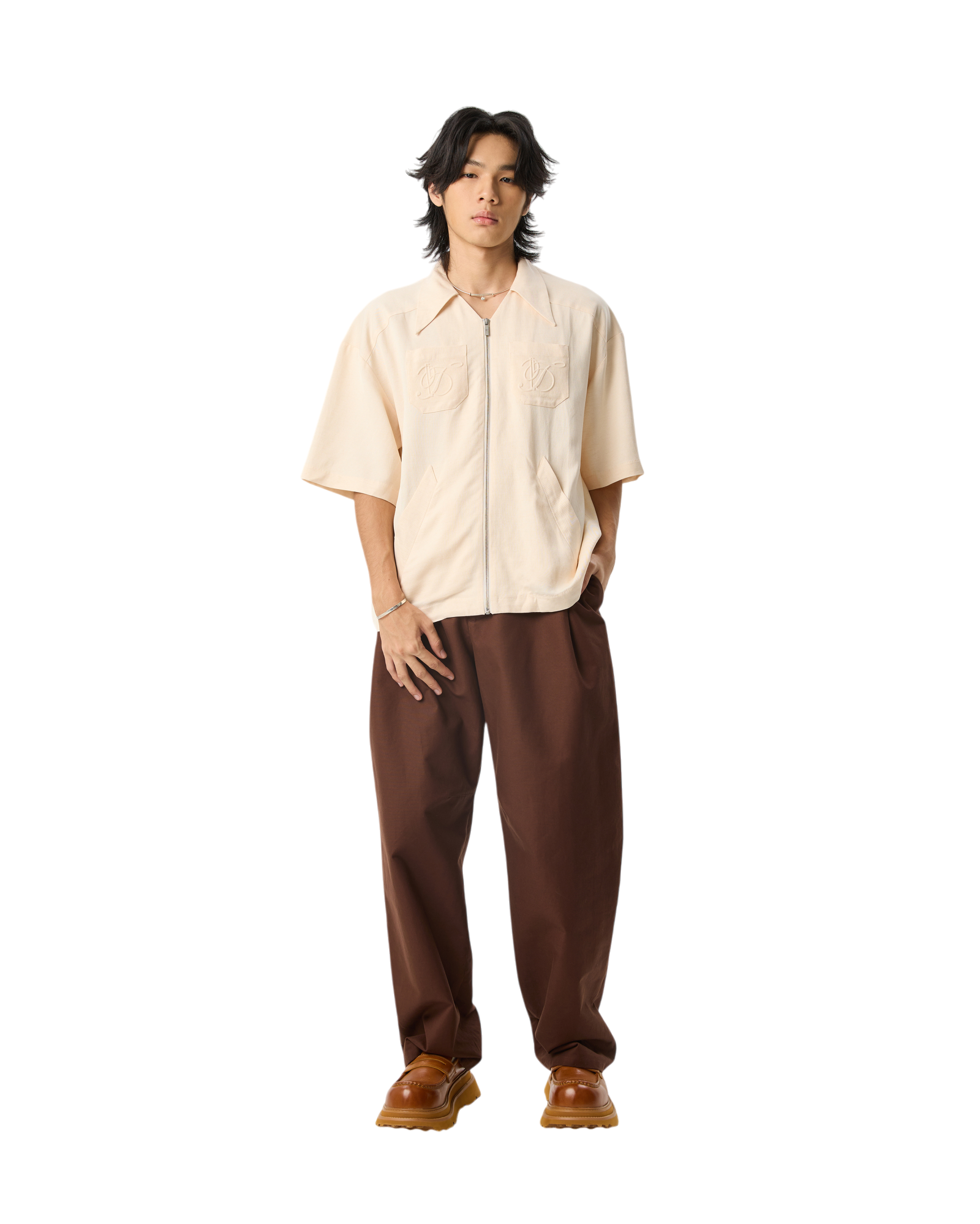 Men Carrot Long Pants Chocolate Brown