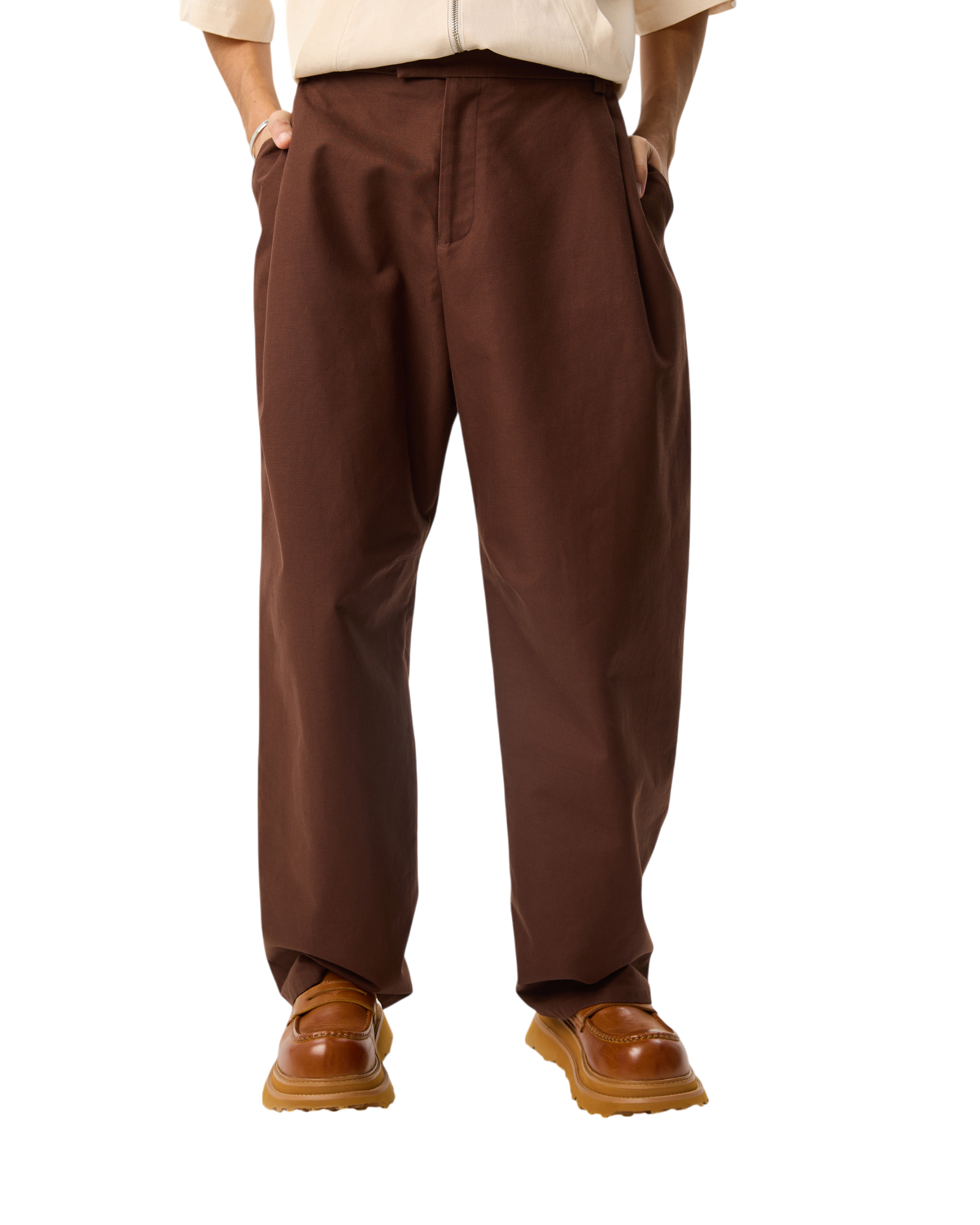 Men Carrot Long Pants Chocolate Brown
