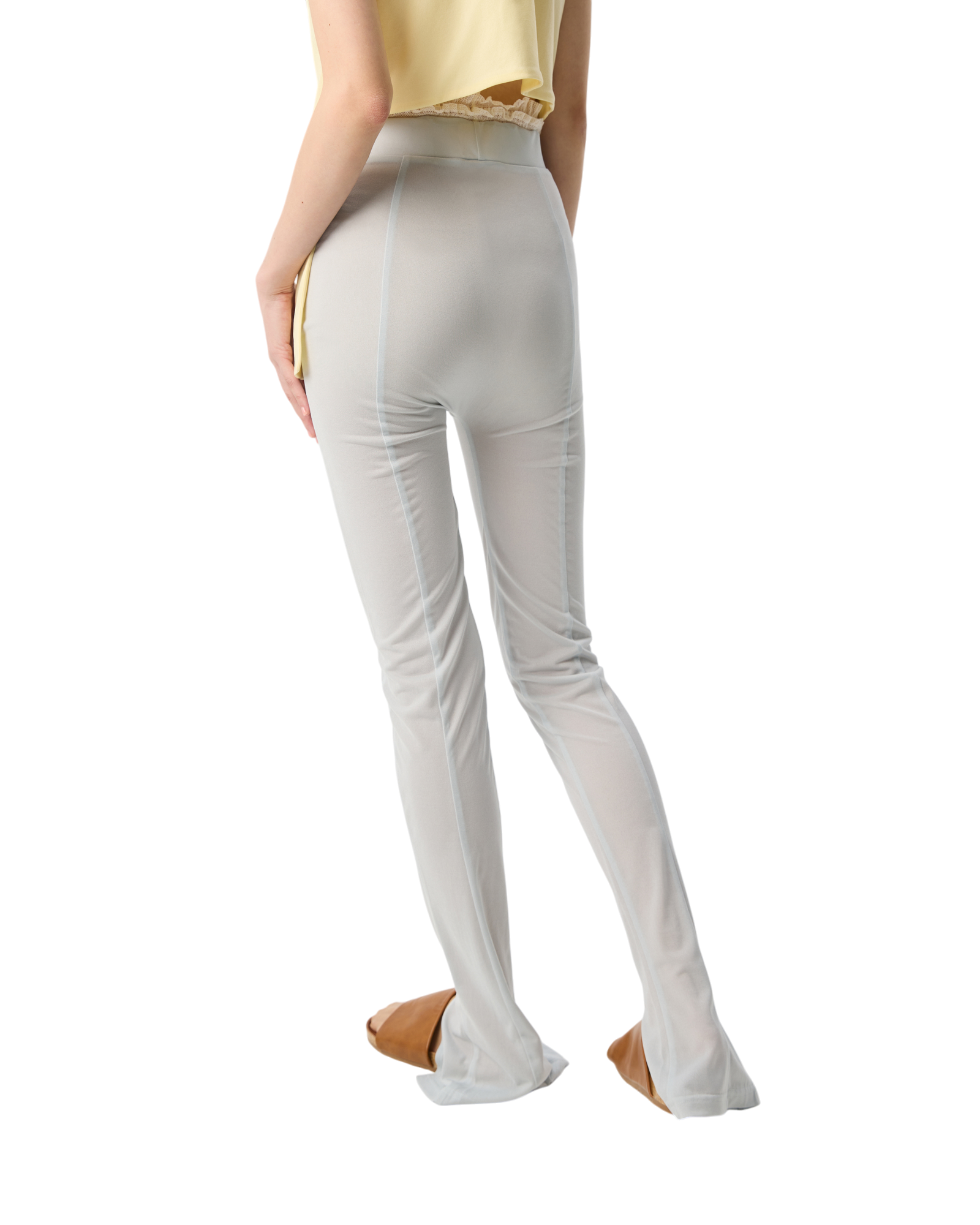 Sheer Color High Waisted See Through Legging Turquoise