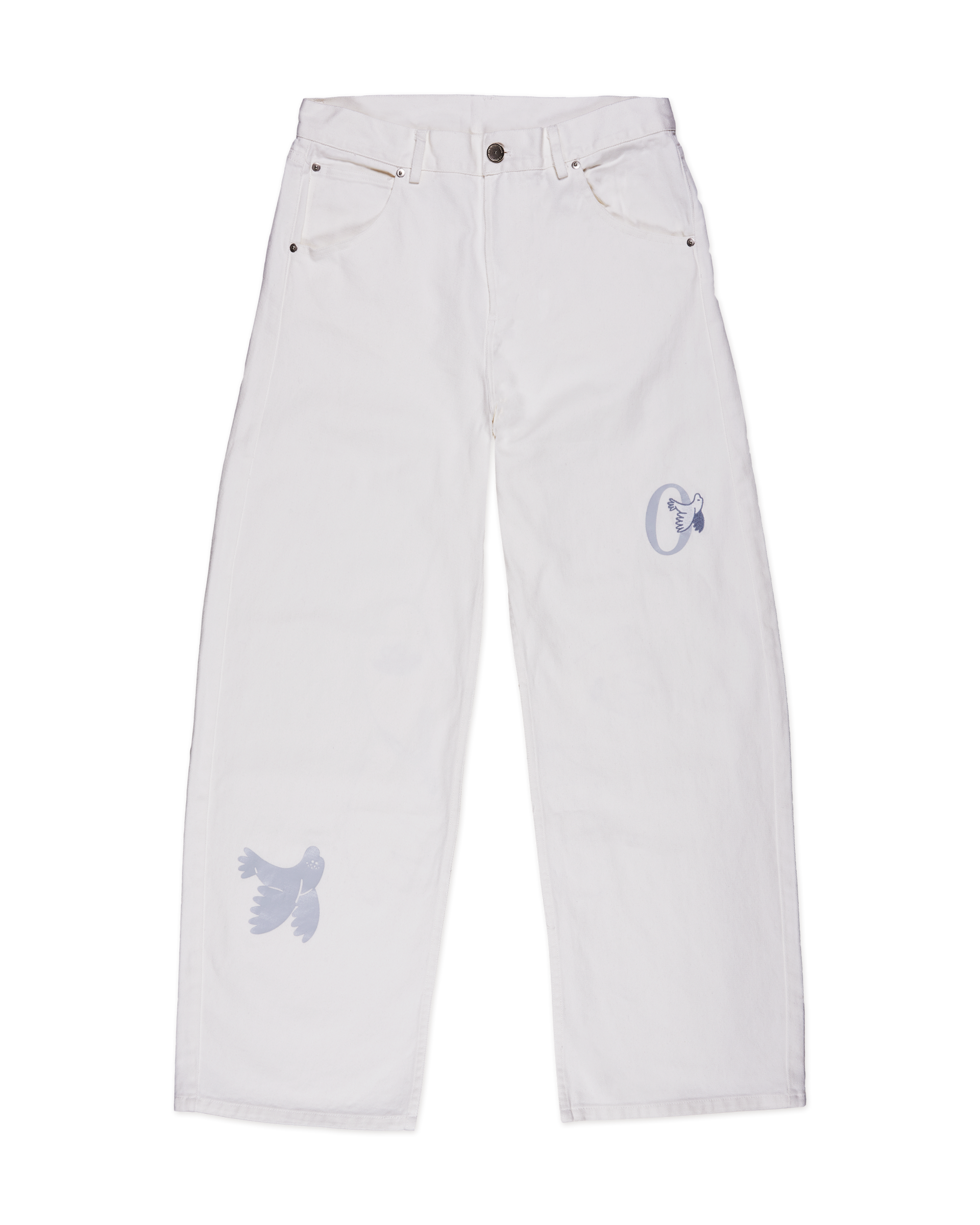 Wangthian Denim Low-Waist Ballon Pant White