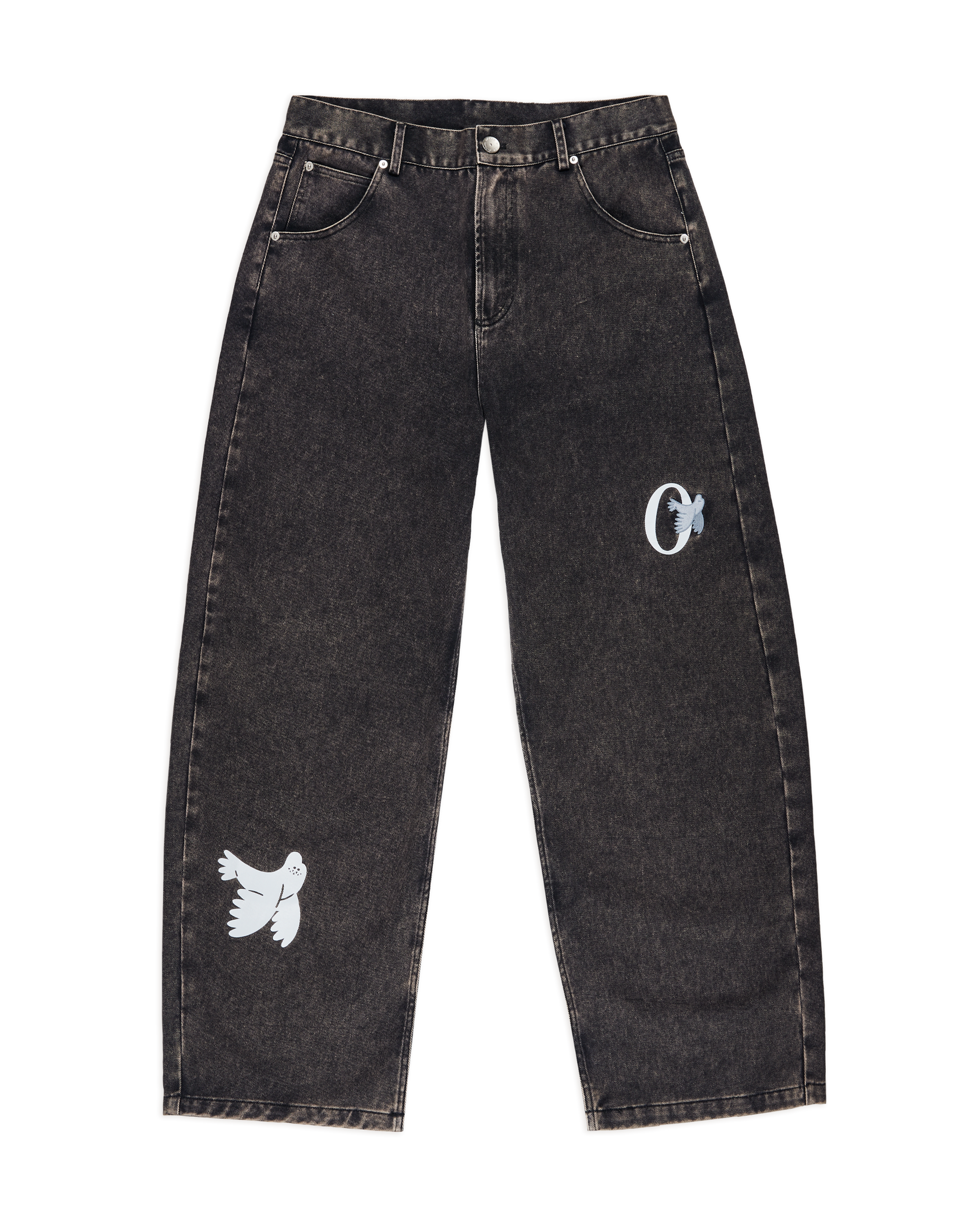 Wangthian Denim Low-Waist Ballon Pant Dark Grey