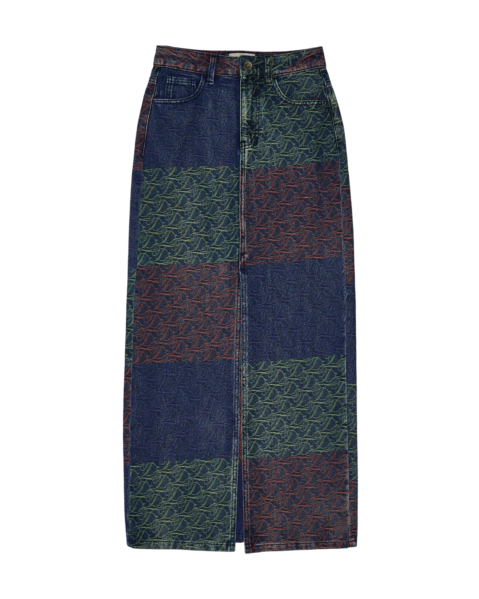 Trio Color Jeans Long Skirt