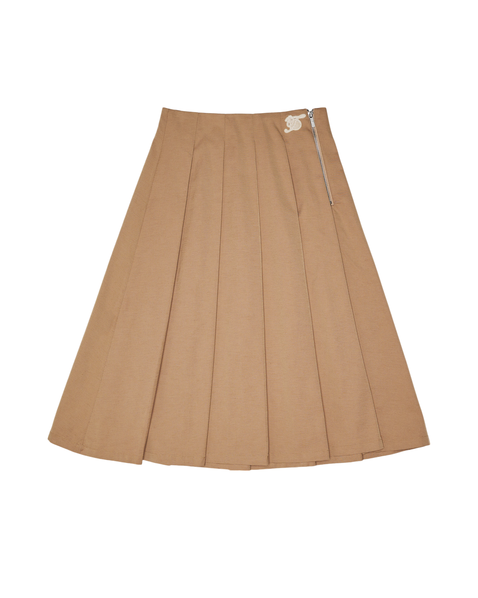 Pleated A-Line Midi Skirt