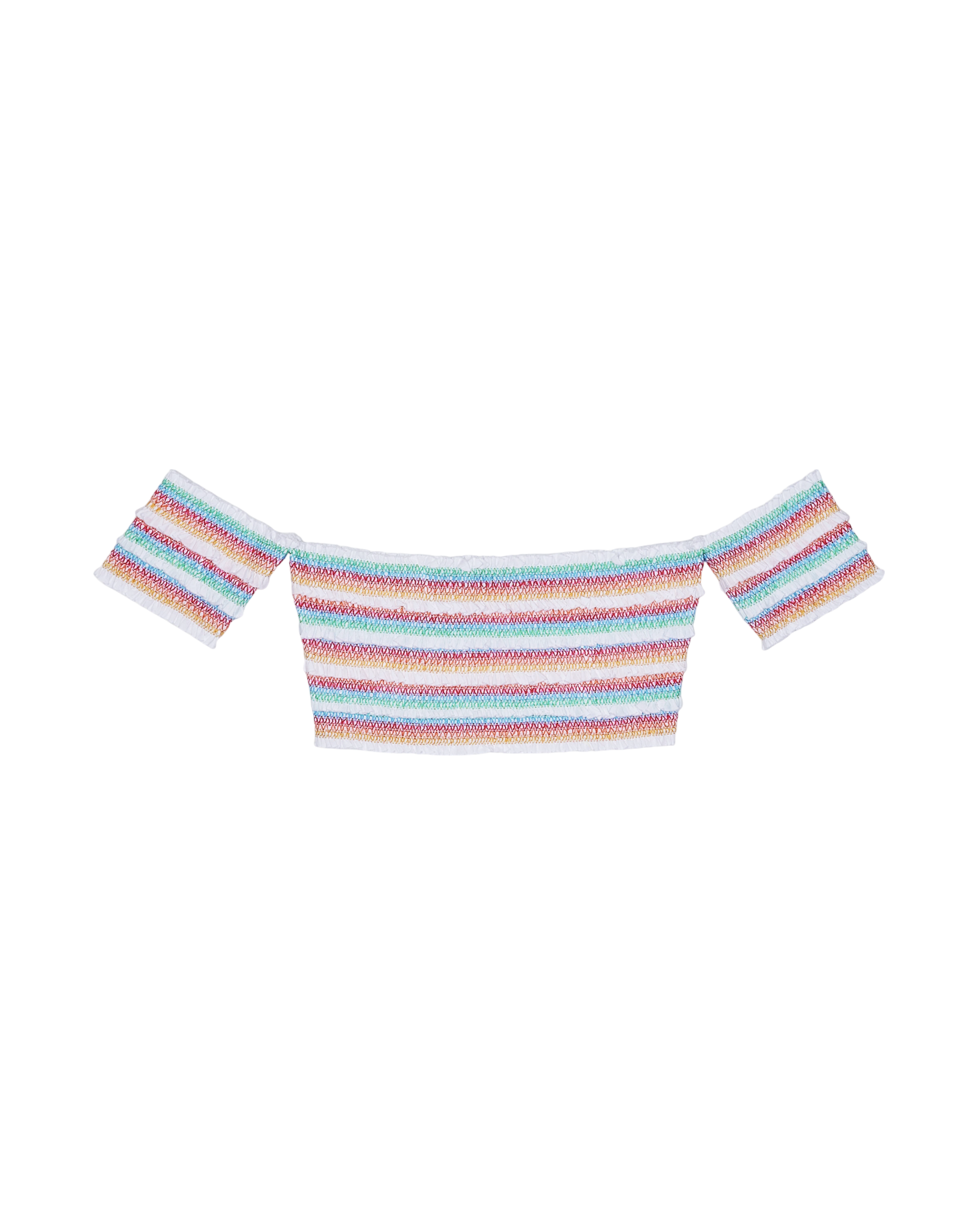 Rainbow Off Shoulder Cropped Top