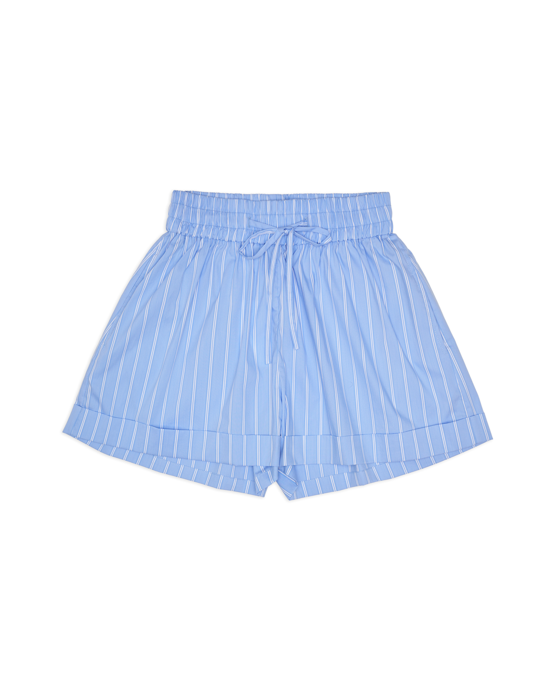 Women Blue Stripe Shorts