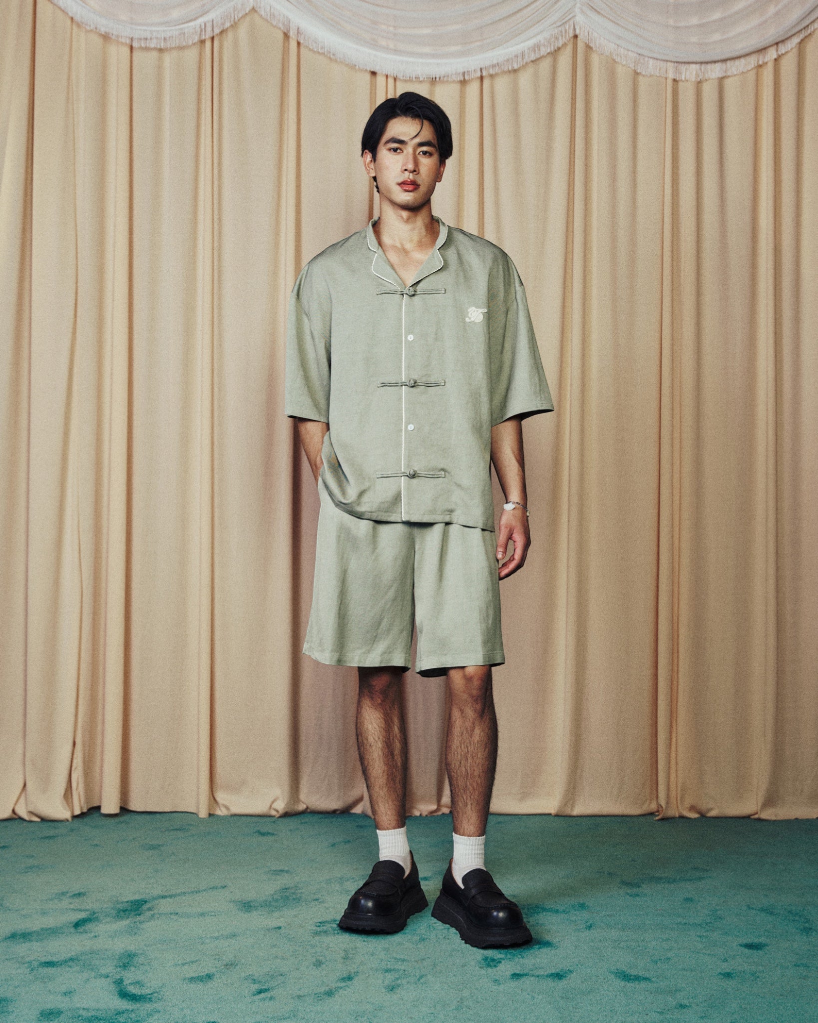 Men Lunar Shortsleeve Top Pastel Green