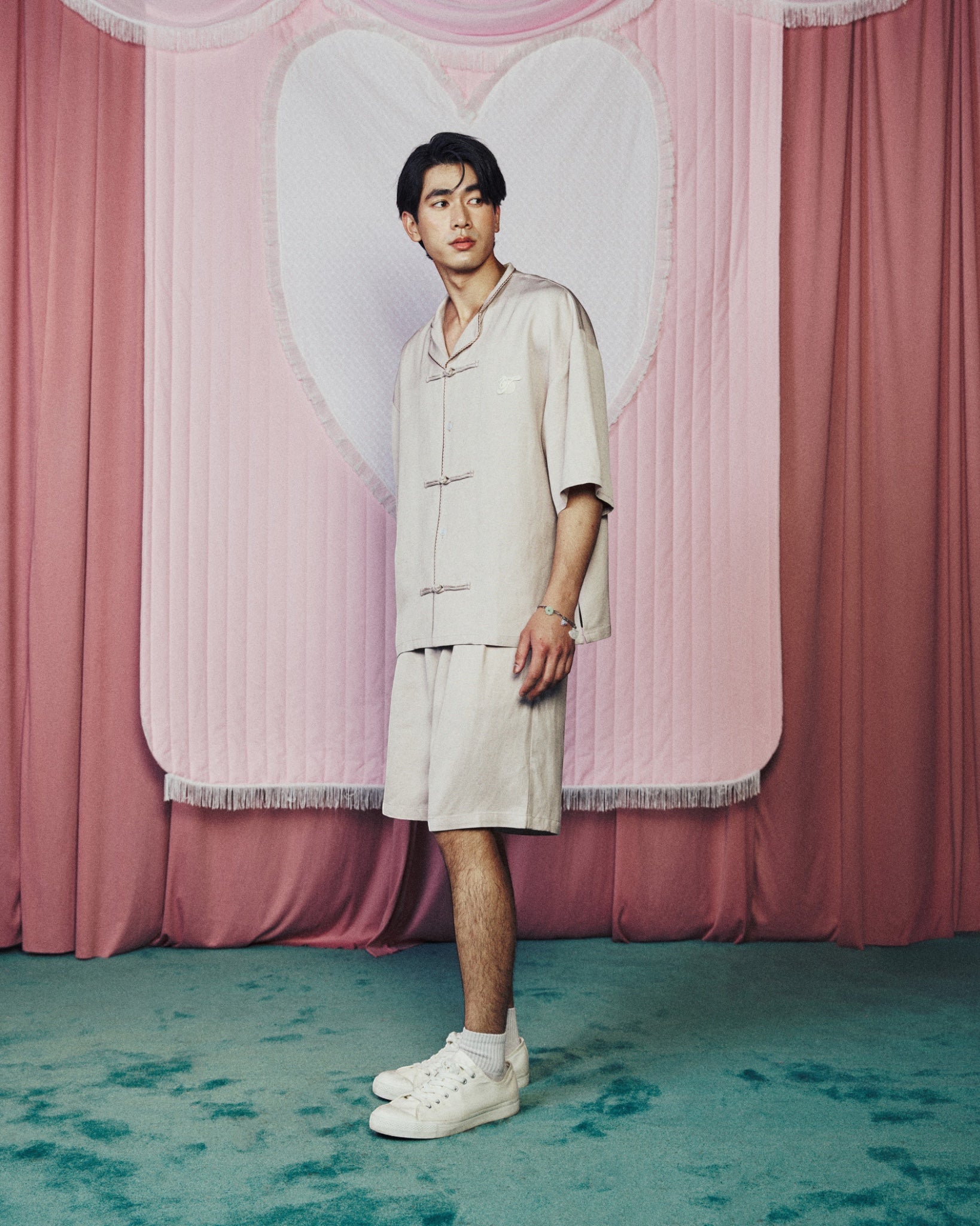 Man Lunar Shortsleeve Top Pinkish Grey