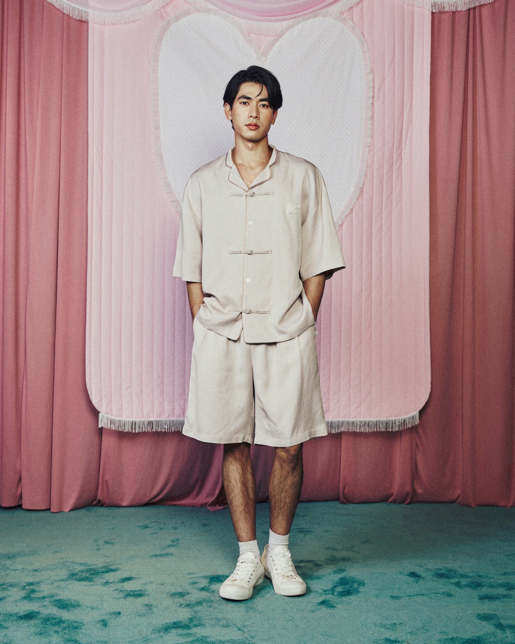 Man Lunar Shortsleeve Top Pinkish Grey