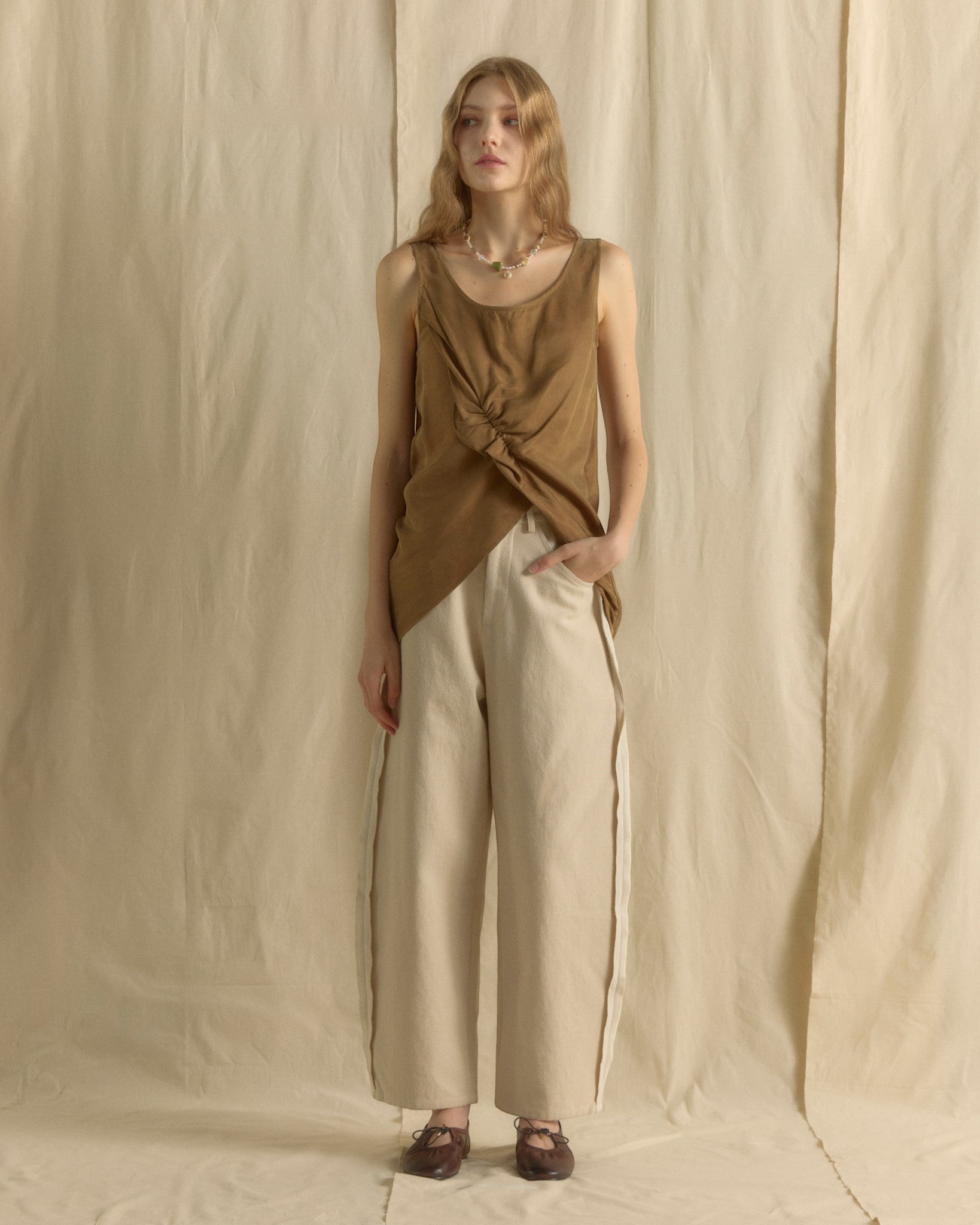 Asymmetric Long Top Dark Olive Green