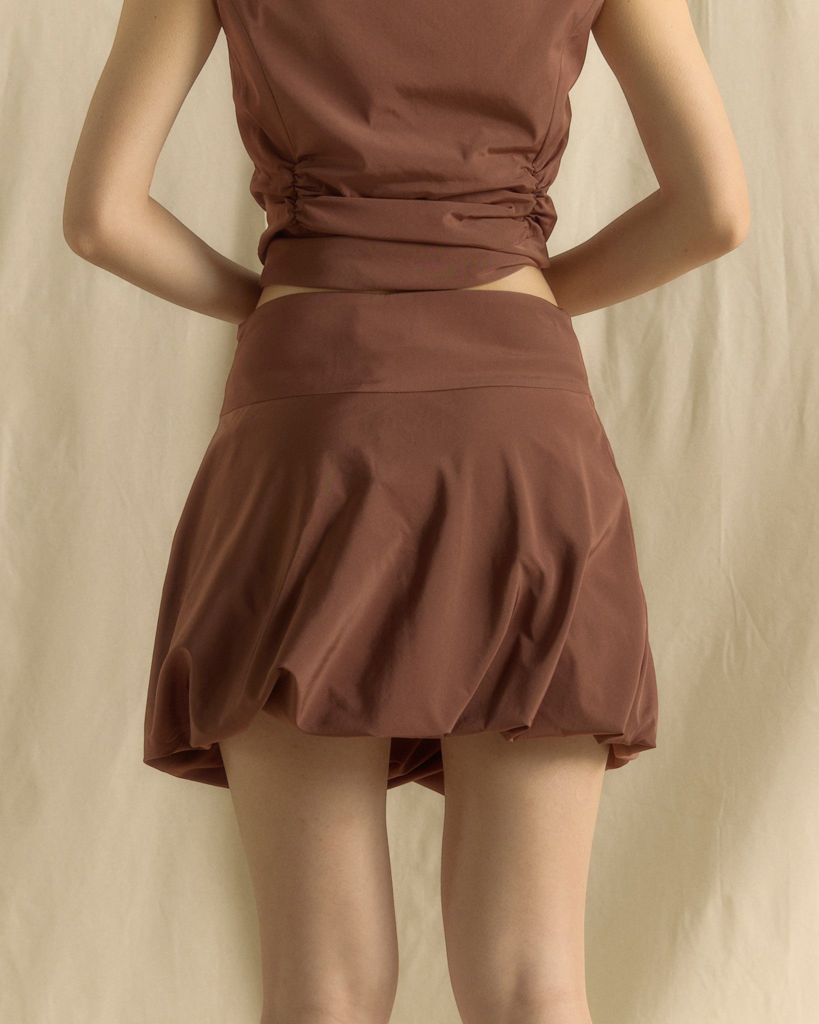 SS26 Ballon Skort Brown
