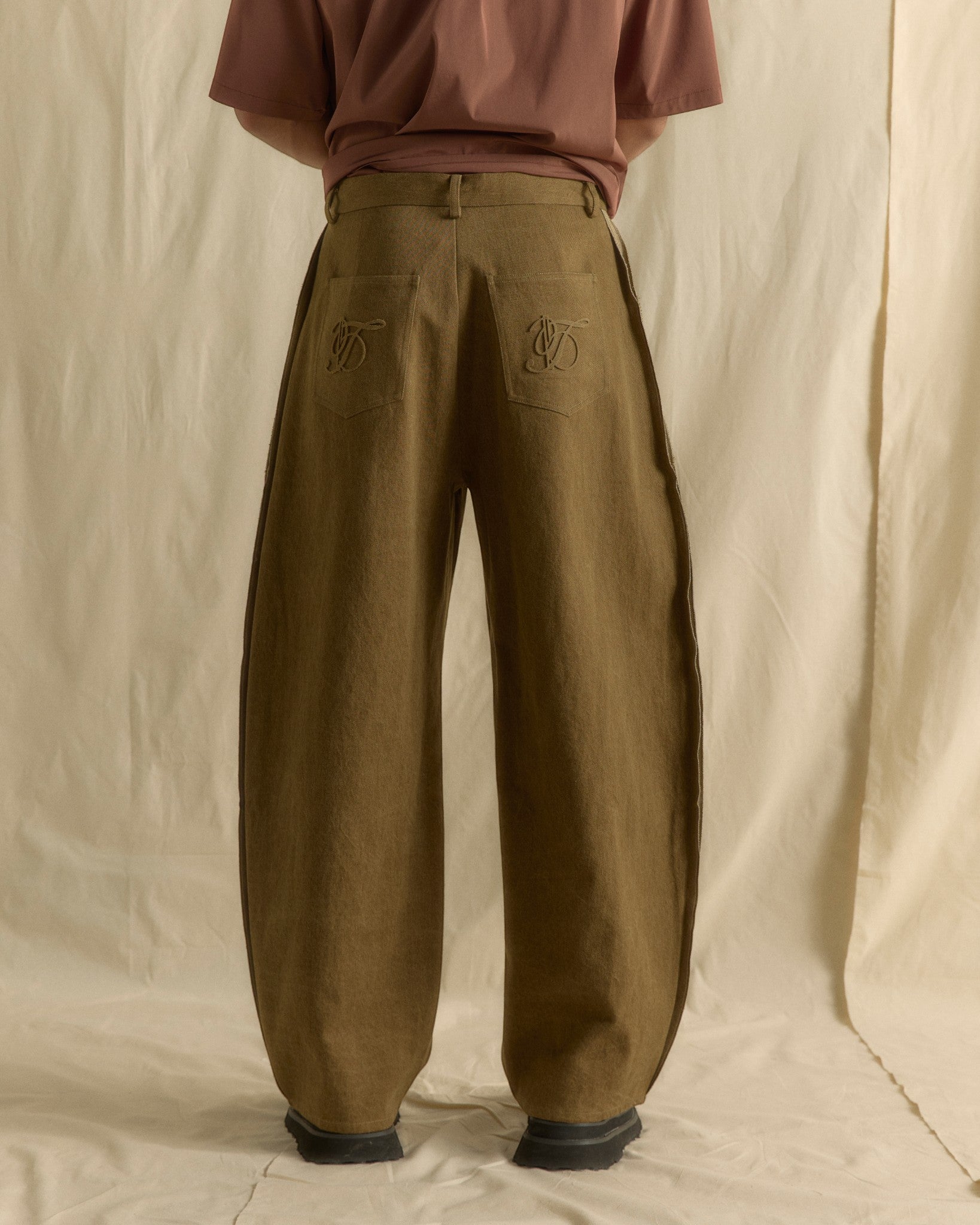 SS26 Men Tailored Long Pants Dark Olive Green
