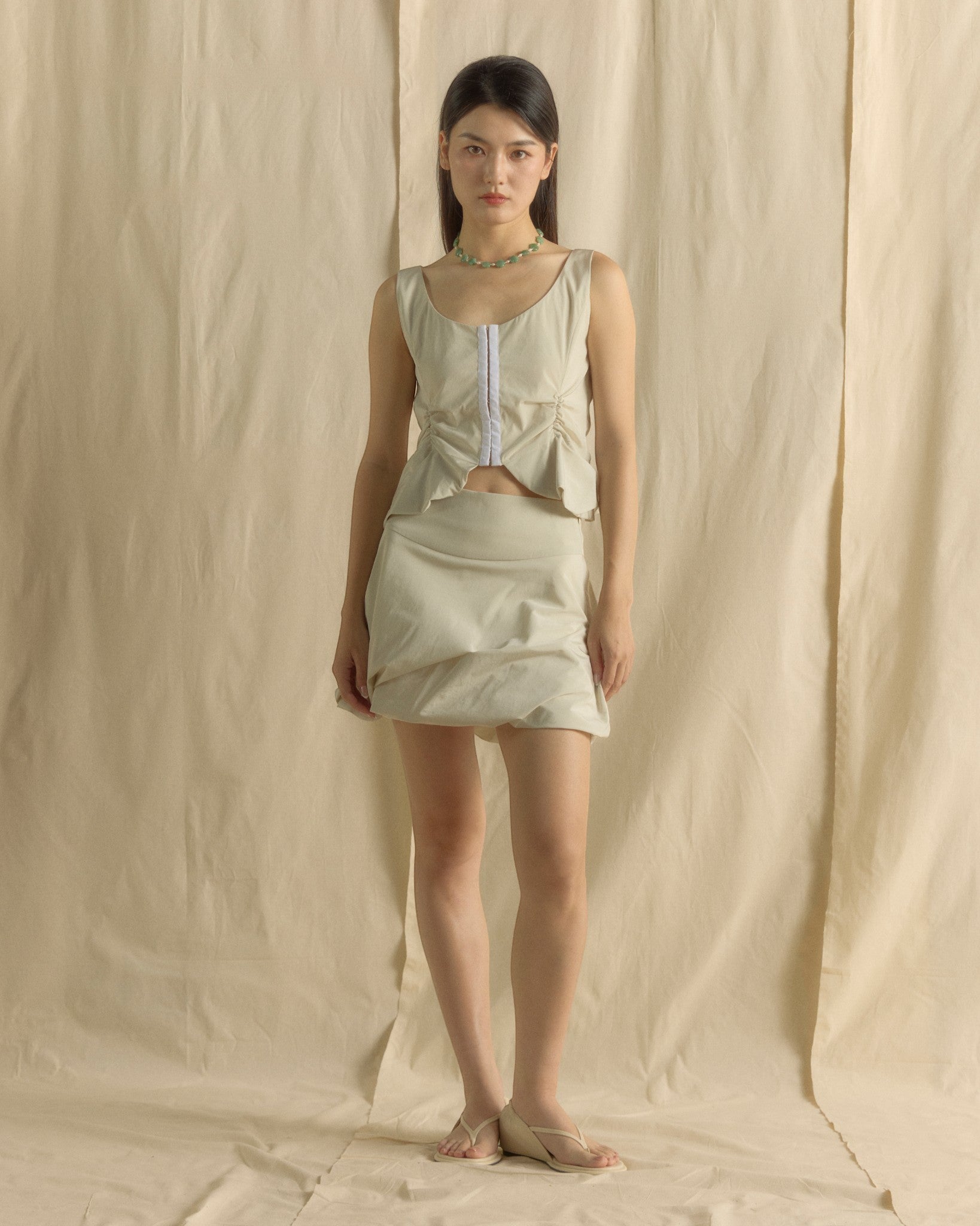Singlet Corset Top Cream