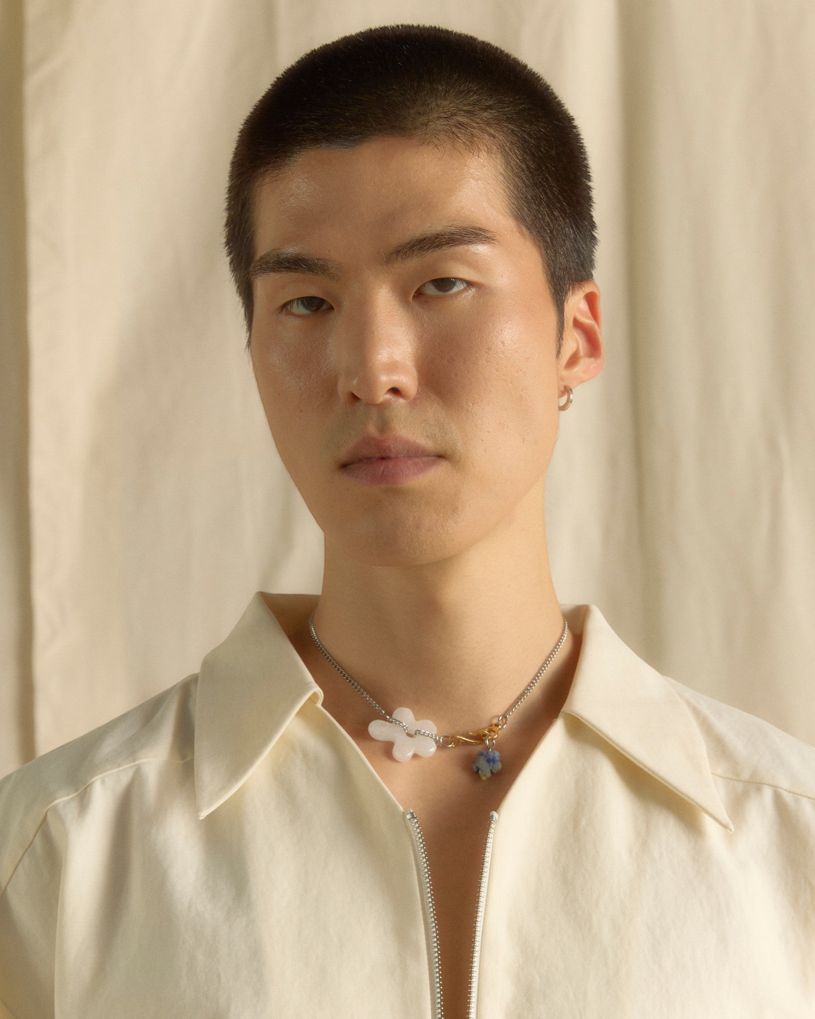 Floral Chain Necklace White