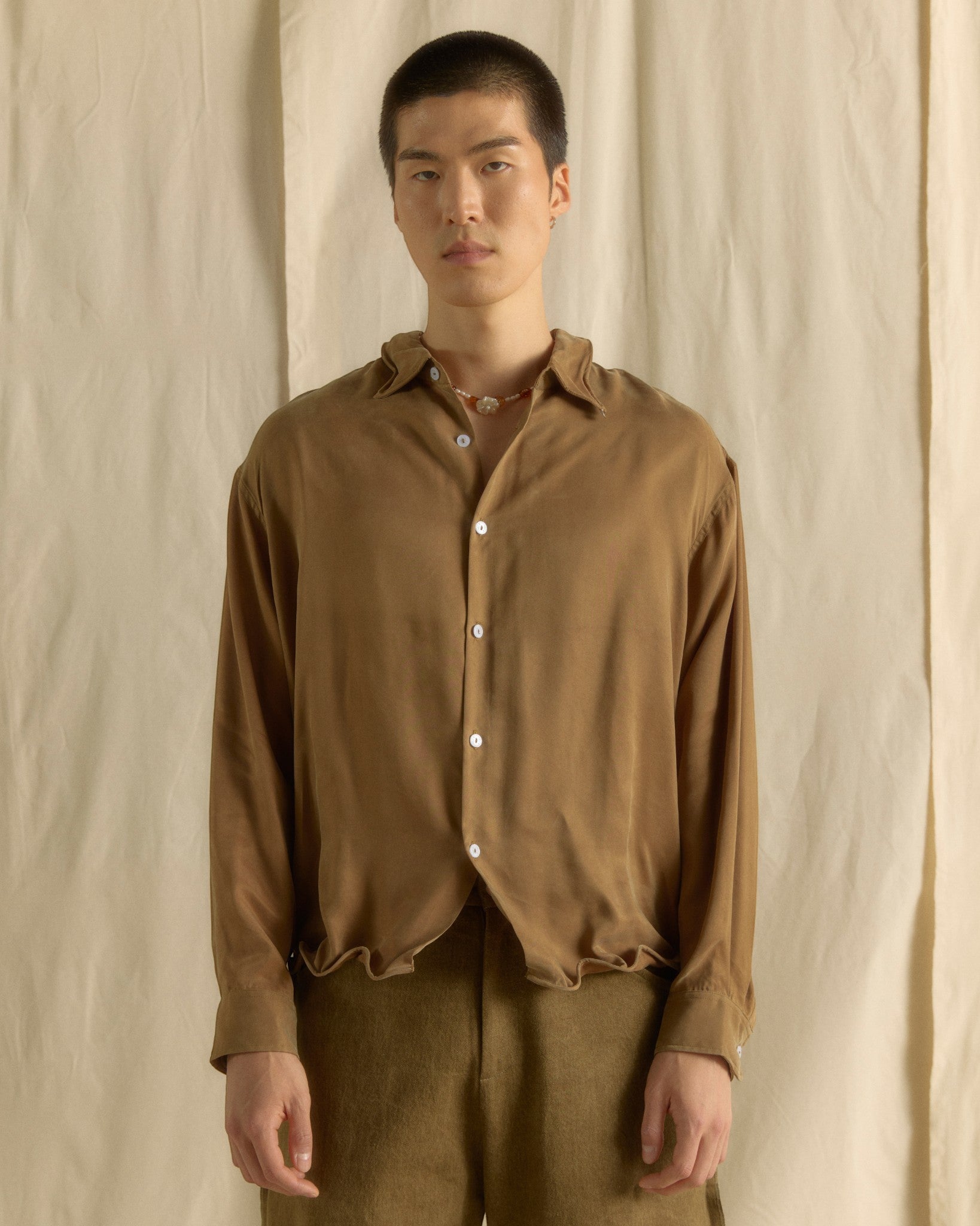 Unisex Wired Shirt Dark Olive Green