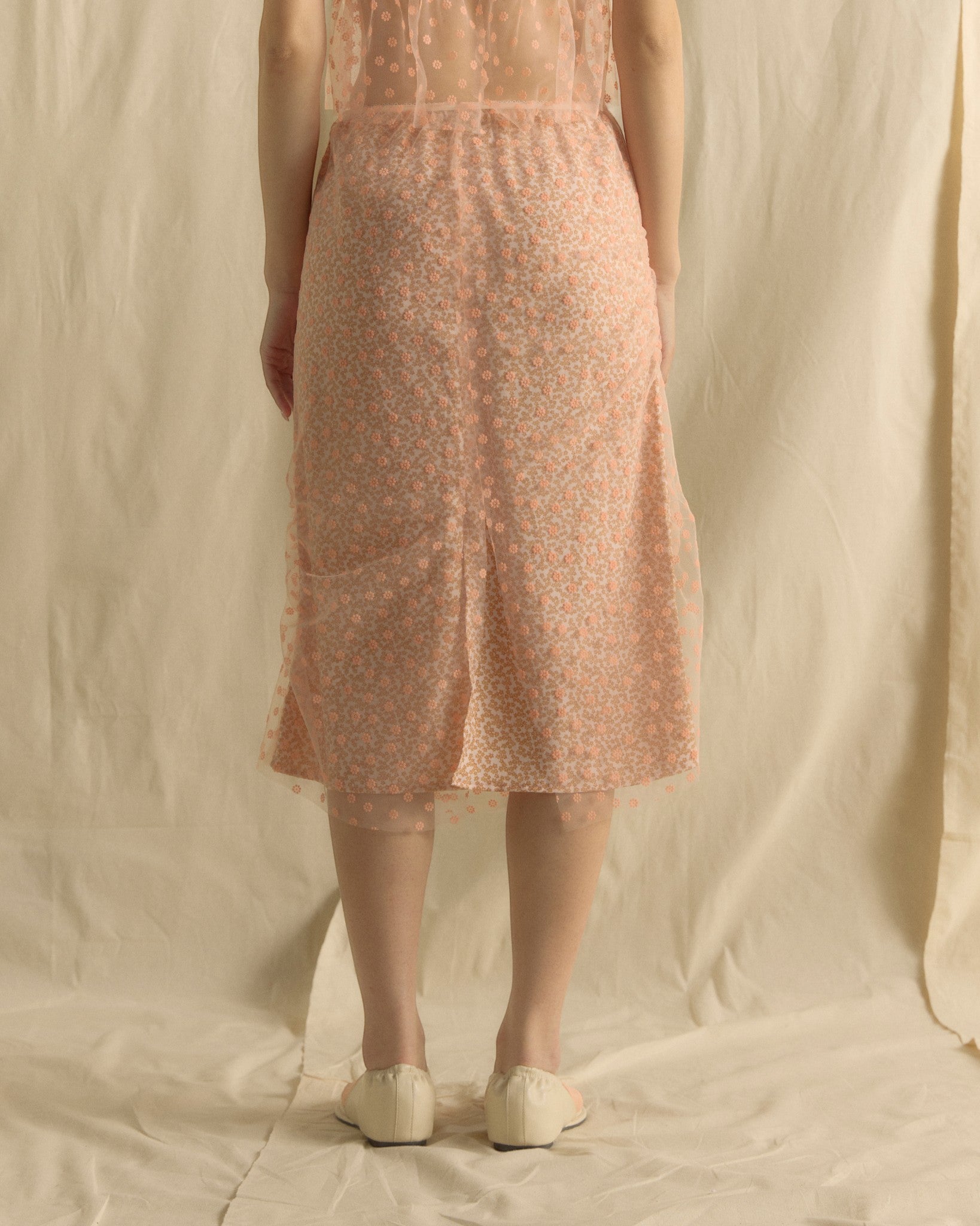 Lacey Floral Skirt Orange