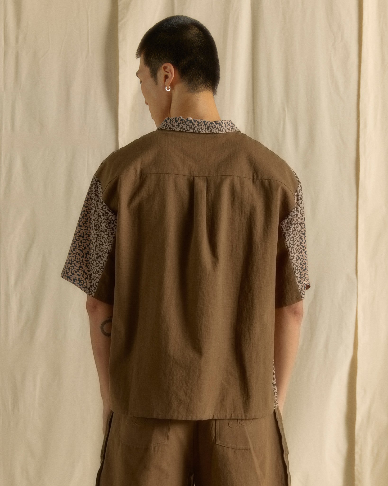 Floral Shirt Dark Olive Green