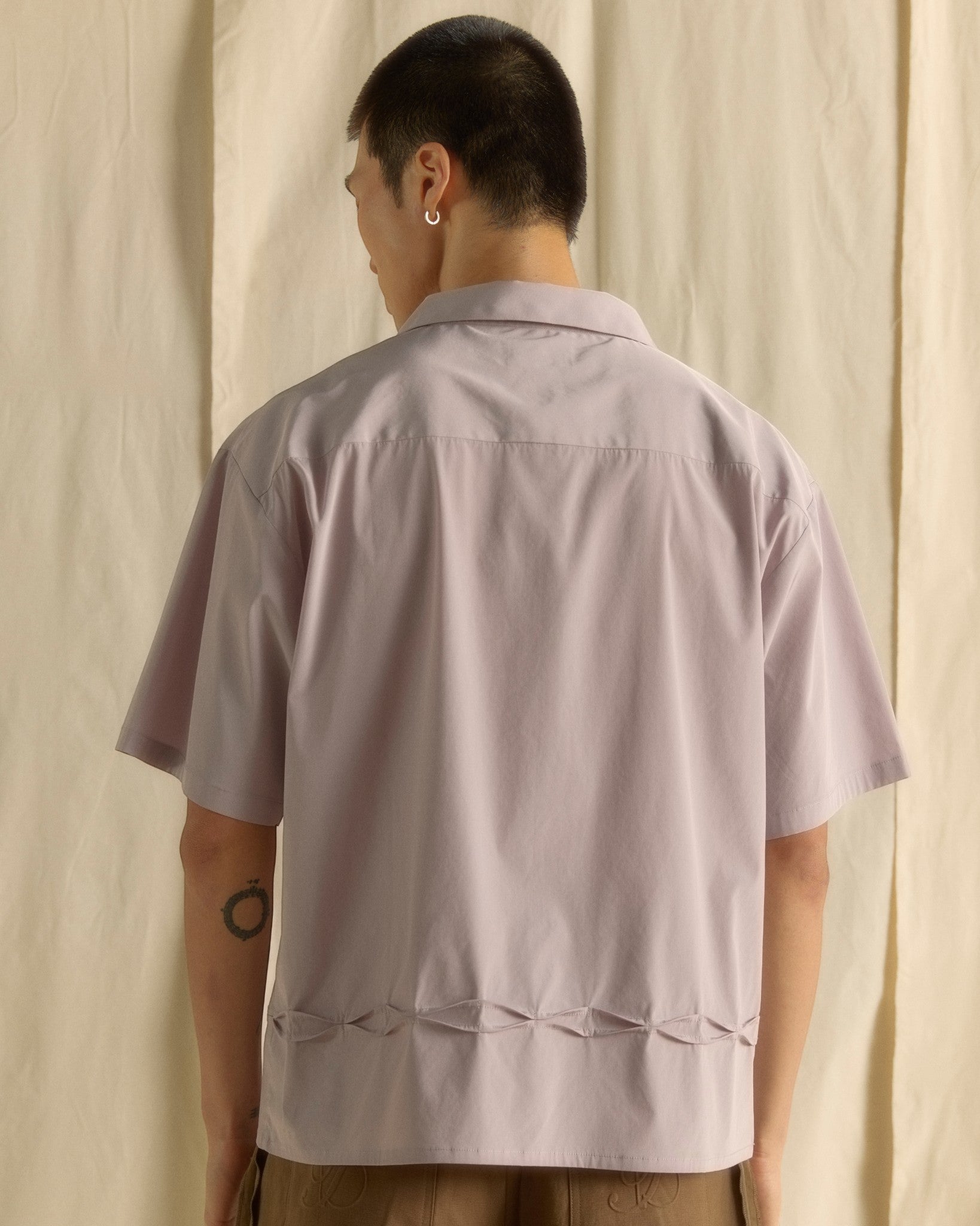 Horizontal Pin-tucked Shirt Lilac