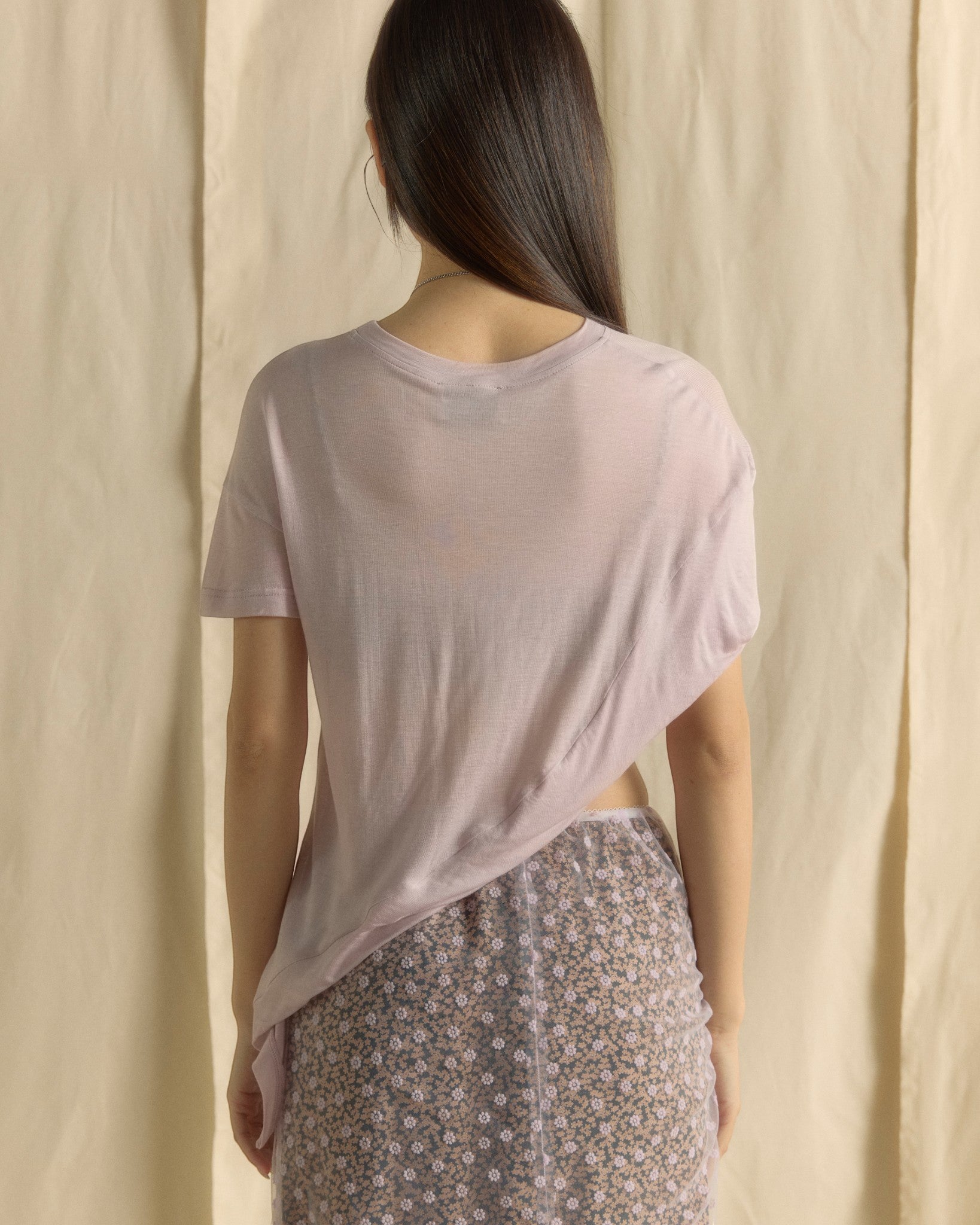 One-side Shoulder Top Lilac
