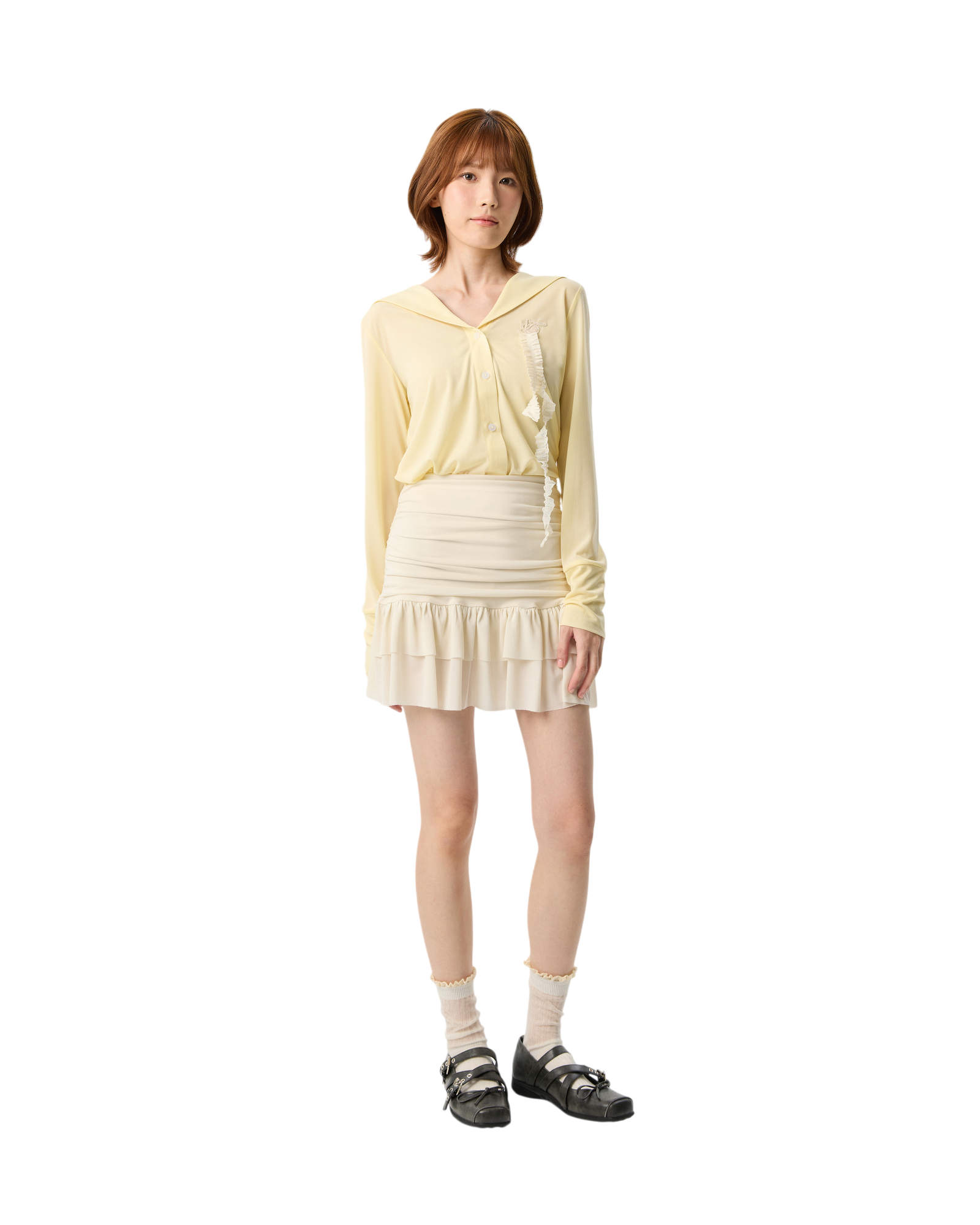 Women Layered Skort Cream