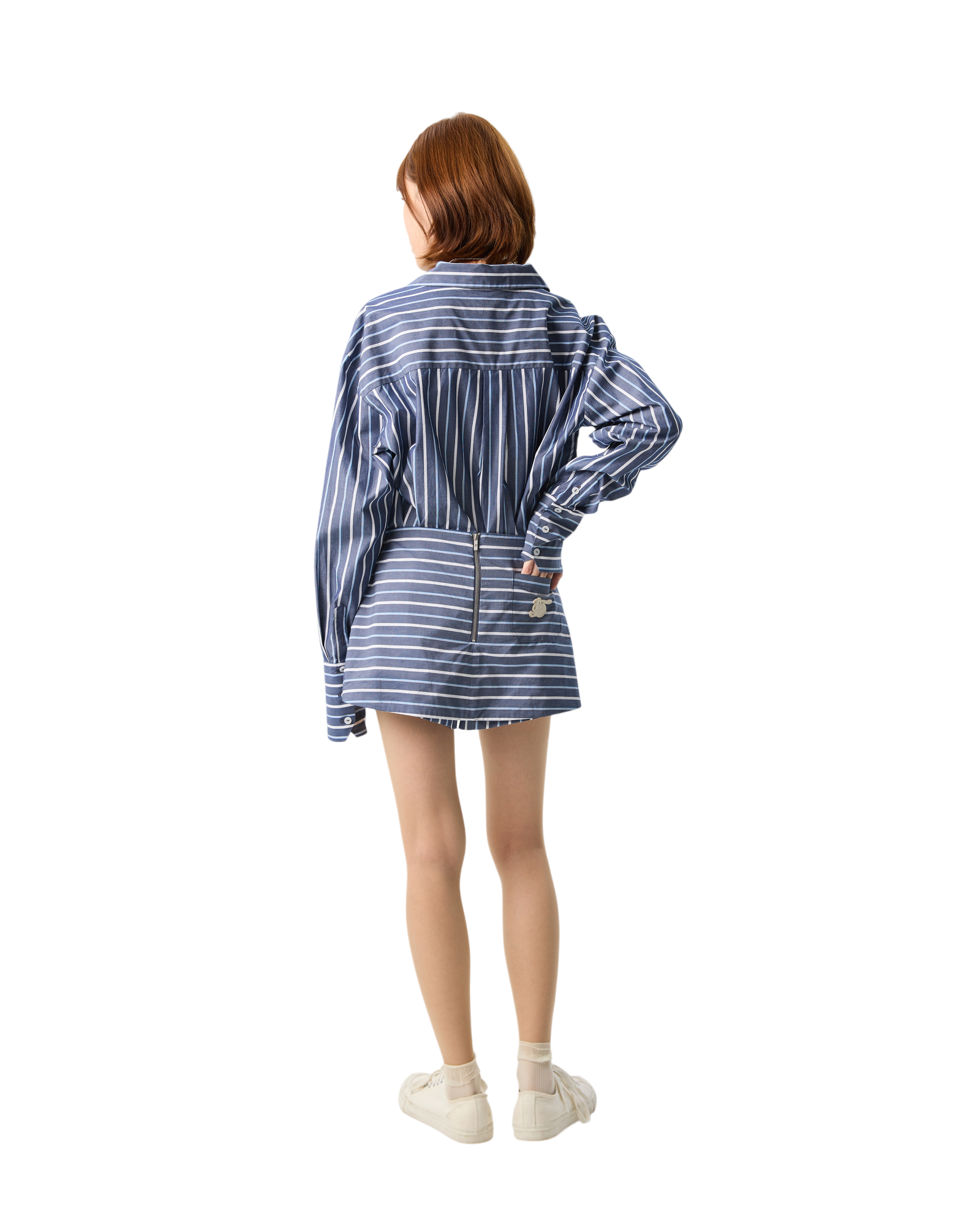 Stripe Cotton Skorts Navy Blue ( RESTOCK PRE-ORDER )