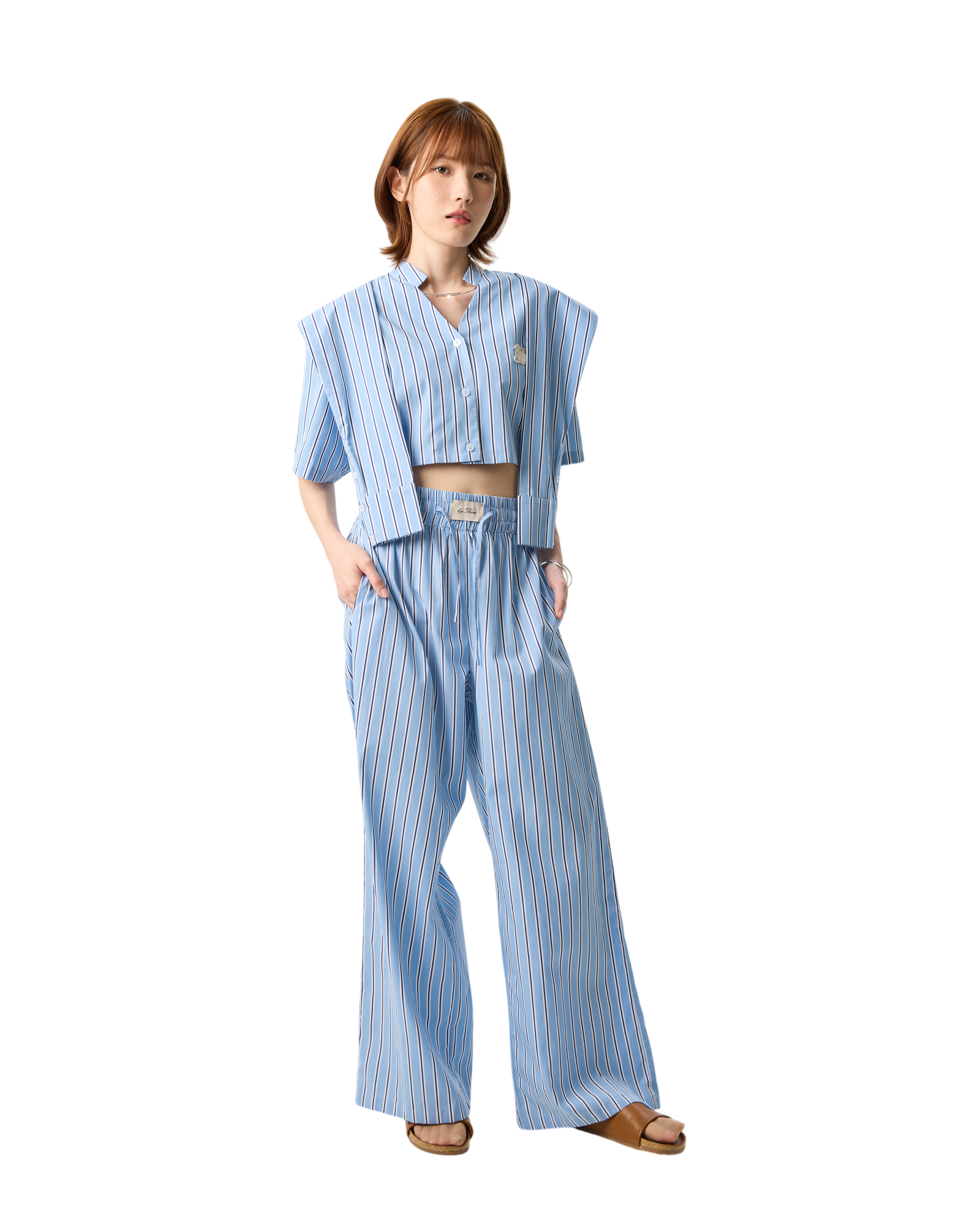 Women Lay Over Stripe Crop Top