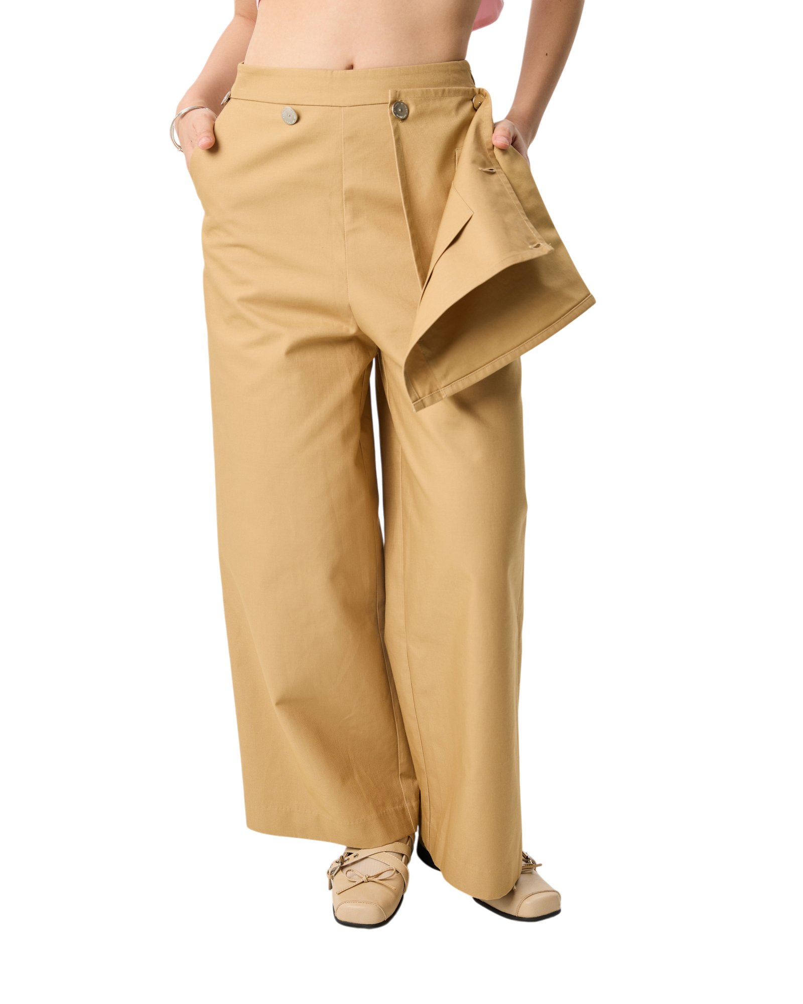 Skirt Over Wide-Leg Pants