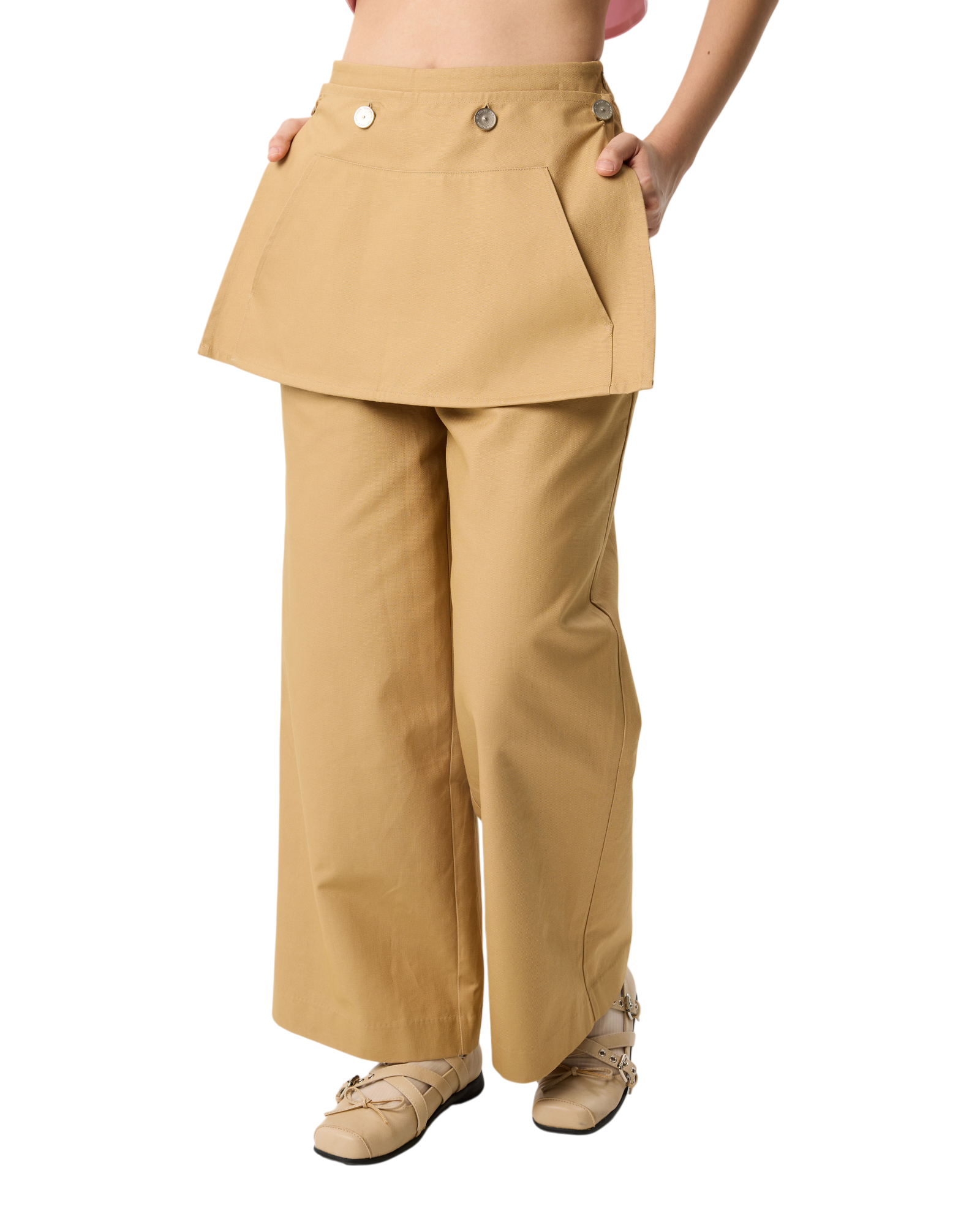 Skirt Over Wide-Leg Pants