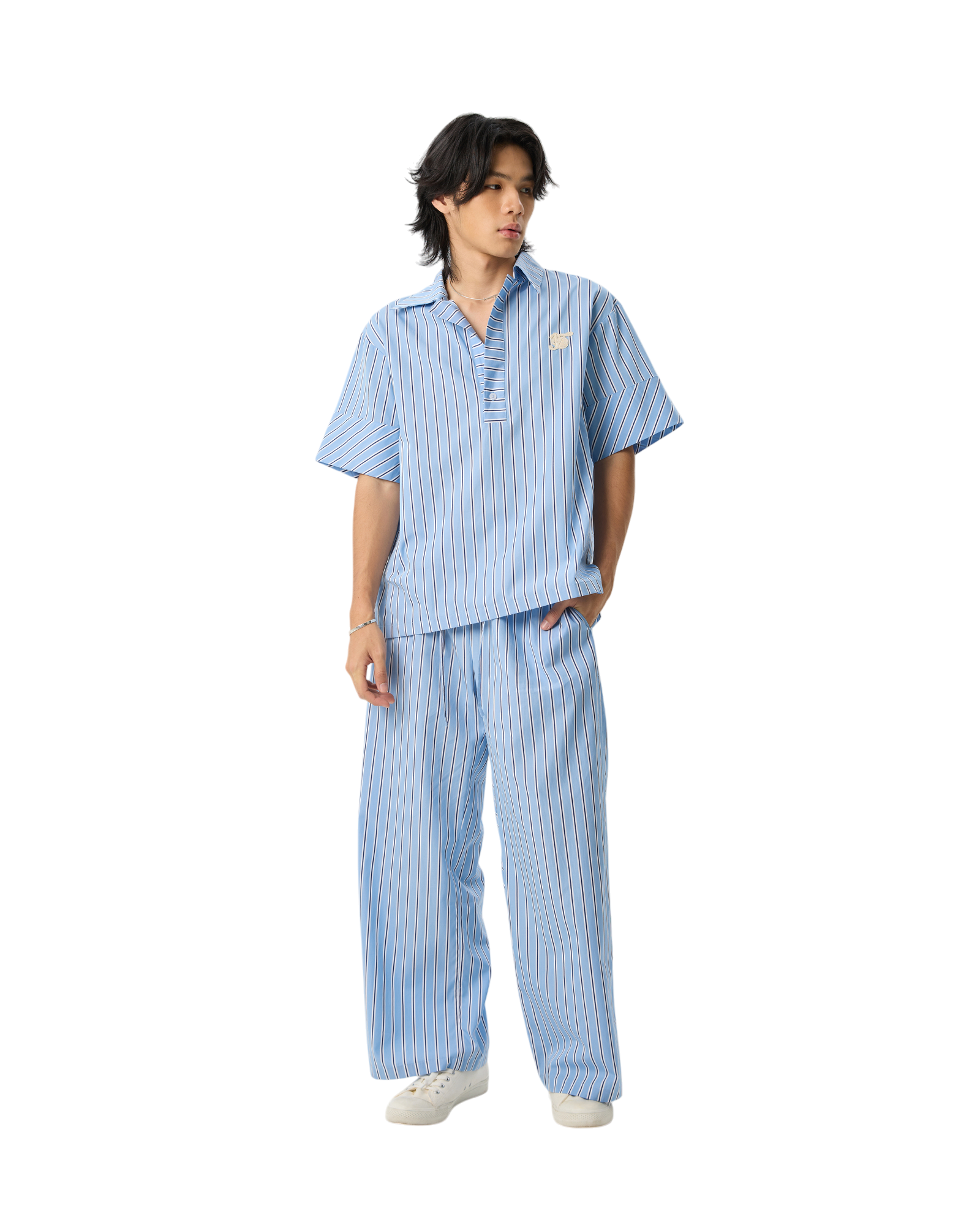 Unisex Striped Relaxed Shortsleeved Shirt